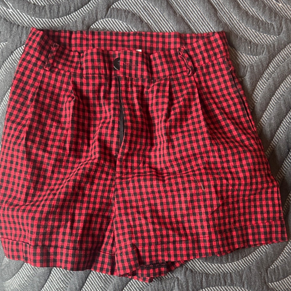 Plaid Red Women's Shorts